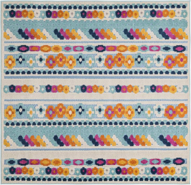 Detail image of 5' 3 x 5' 3 Easy-Clean Aruba Indoor / Outdoor Square Rug