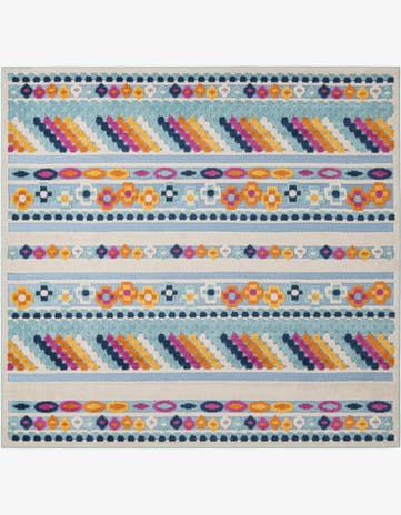 Blue Easy-Clean Aruba Indoor / Outdoor Square Rug