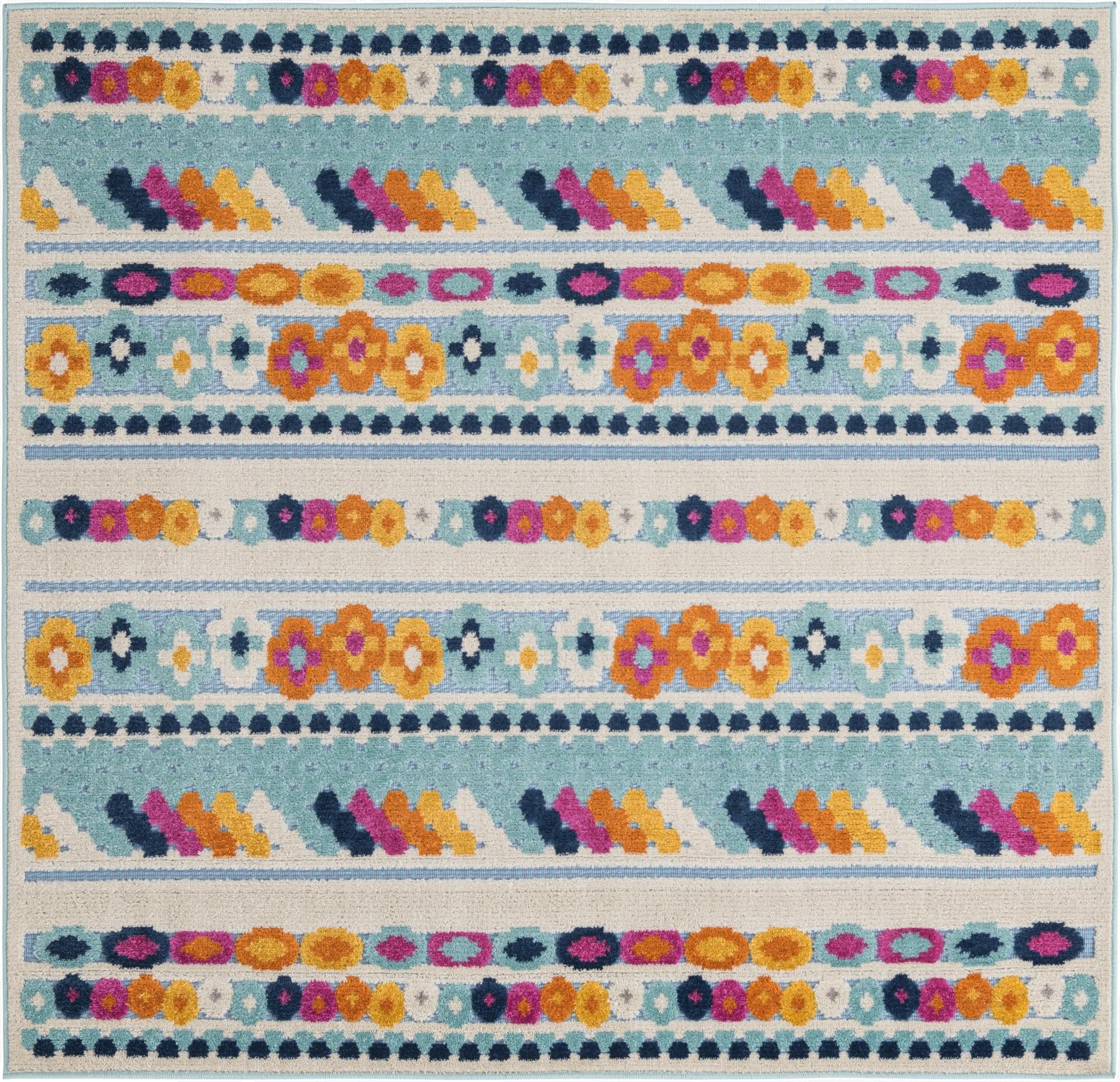 Primary image 5' 3 x 5' 3  Washable Aruba Indoor / Outdoor Square Rug