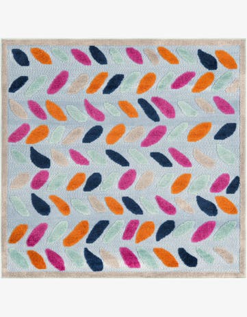 Blue Easy-Clean Aruba Indoor / Outdoor Square Rug