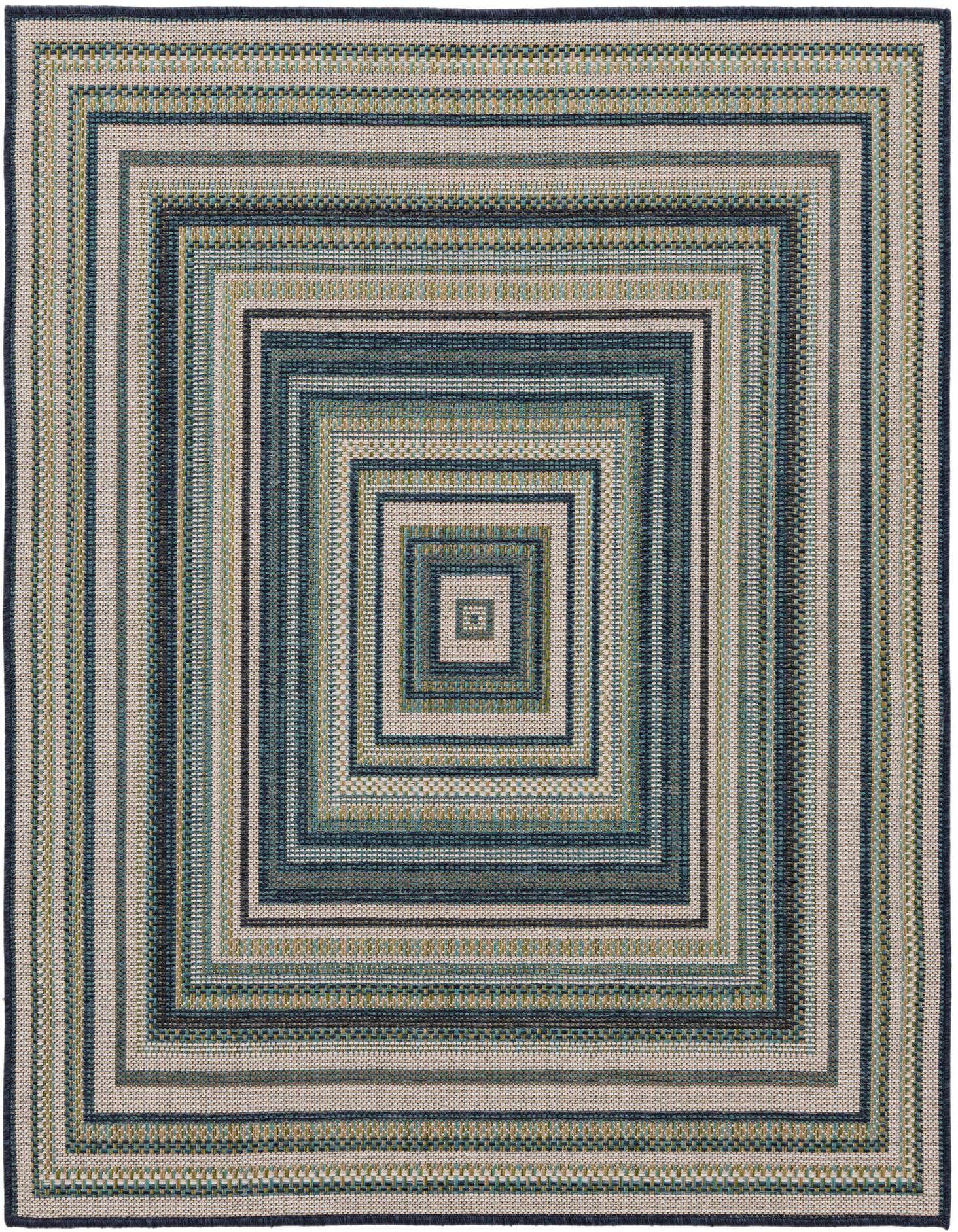5' 3 x 5' 3 Easy-Clean Baja Indoor / Outdoor Square Rug