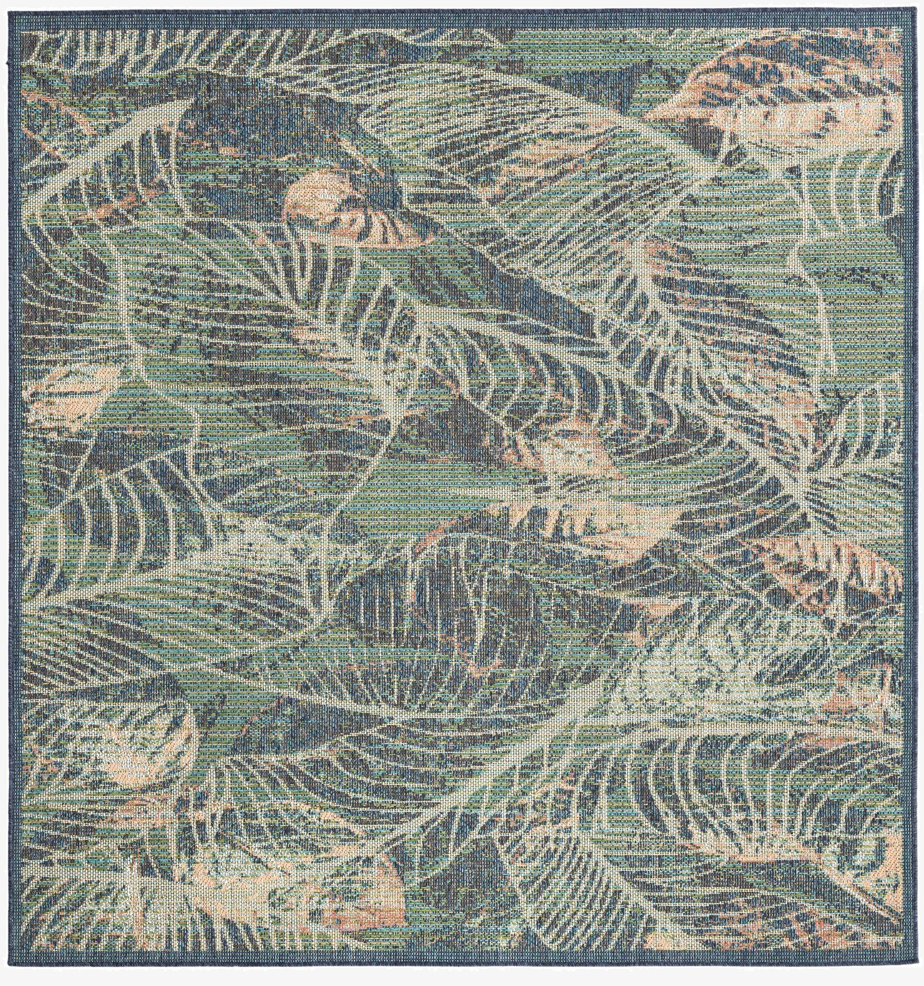 7' 10 x 7' 10  Washable Baja Indoor / Outdoor Square Rug