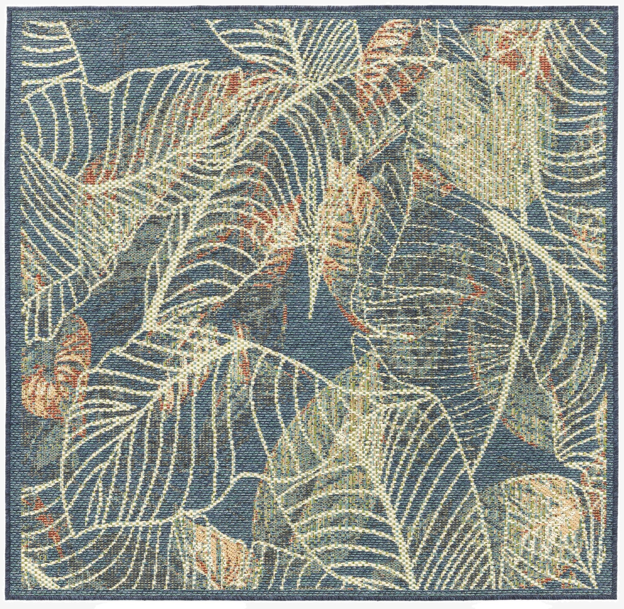 Primary image 5' 3 x 5' 3  Washable Baja Indoor / Outdoor Square Rug