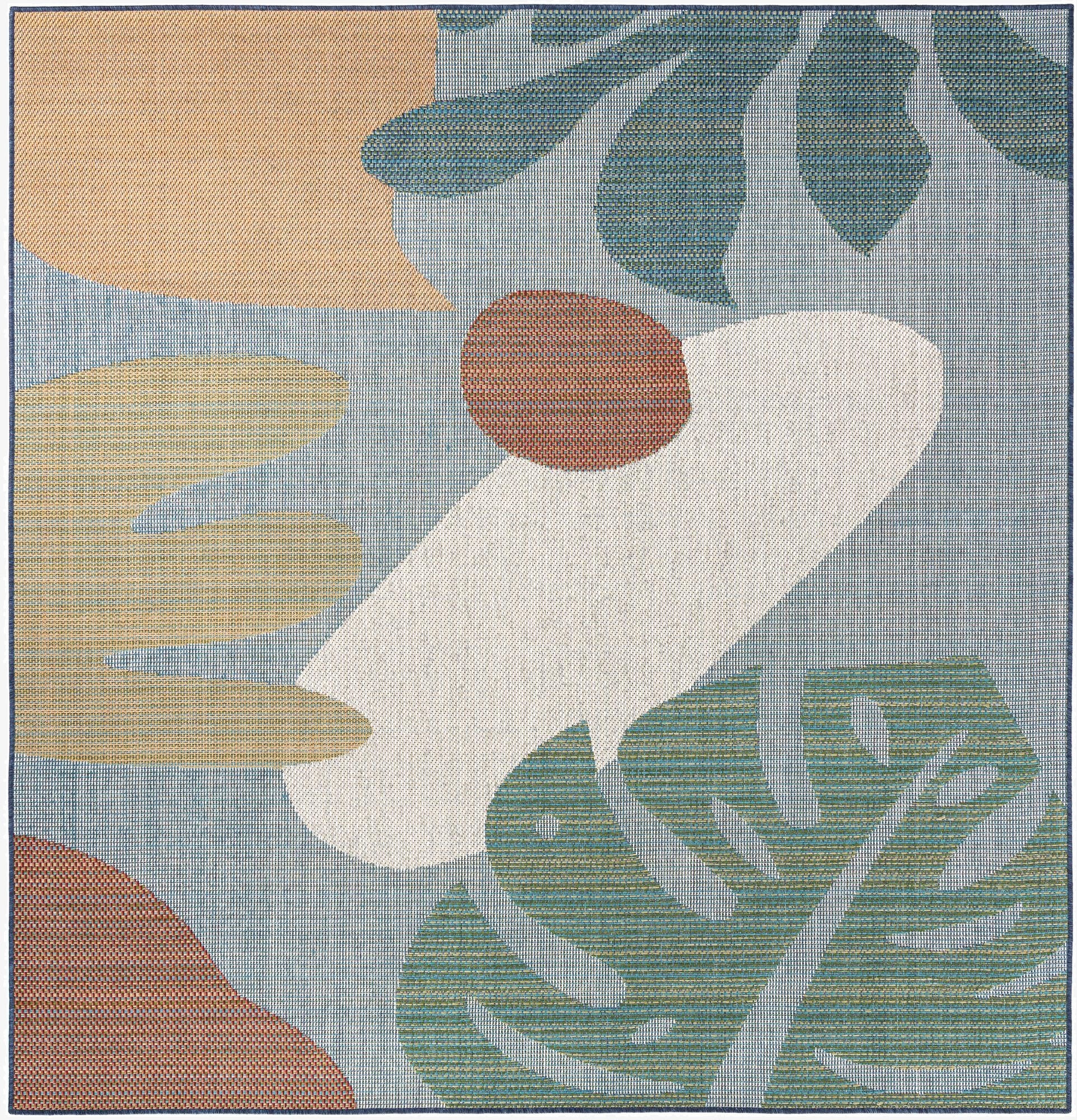 7' 10 x 7' 10  Washable Baja Indoor / Outdoor Square Rug