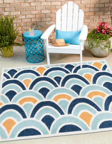 5' 3 x 5' 3 Easy-Clean Belize Indoor / Outdoor Square Rug