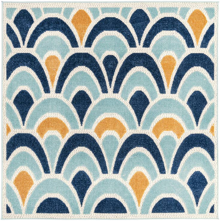 Detail image of 5' 3 x 5' 3 Easy-Clean Belize Indoor / Outdoor Square Rug