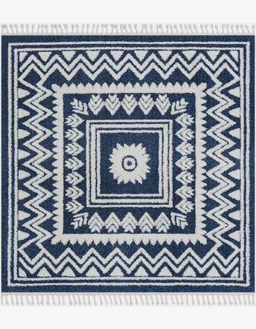 Blue Boho Square Rug