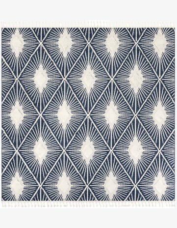 Blue Boho Square Rug