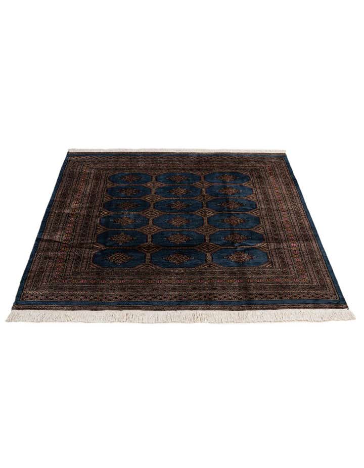 5' 10 x 6' 2 Hand Knotted Bokhara Oriental Wool Square Rug