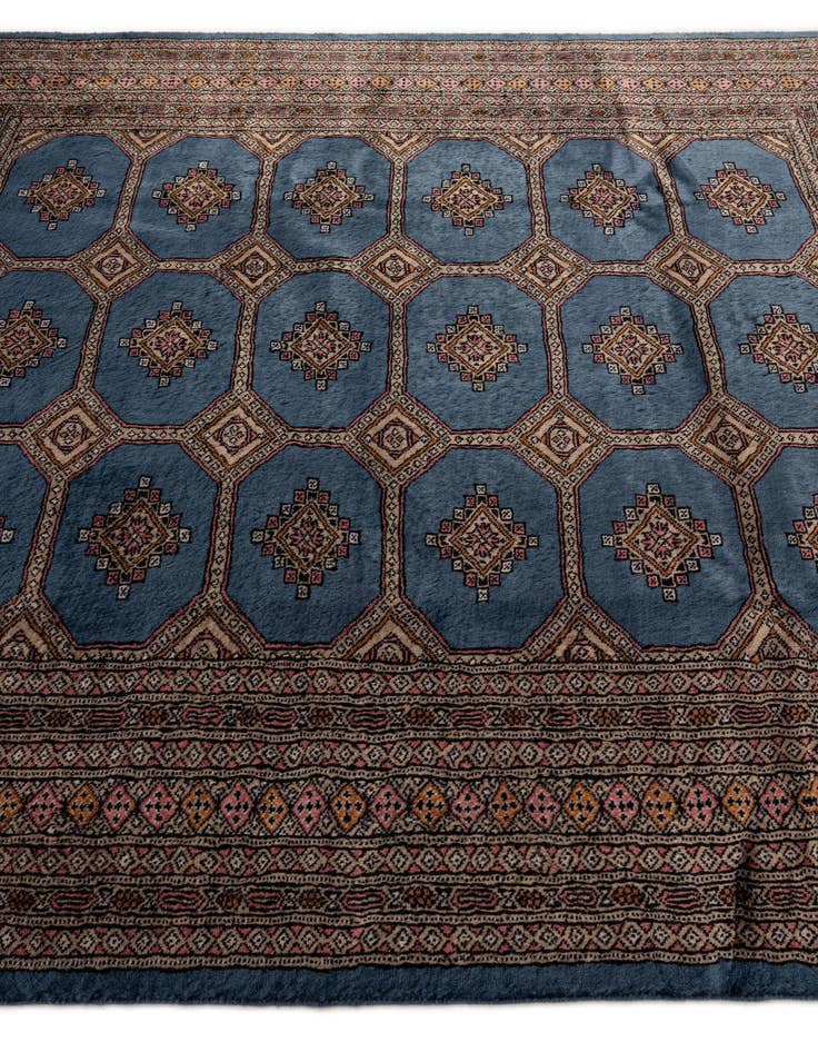 Detail image of 5' 10 x 6' 2  Hand Knotted Bokhara Oriental Wool Square Rug