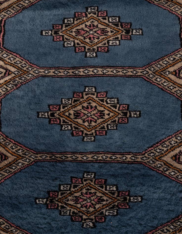 Detail image of 5' 10 x 6' 2  Hand Knotted Bokhara Oriental Wool Square Rug