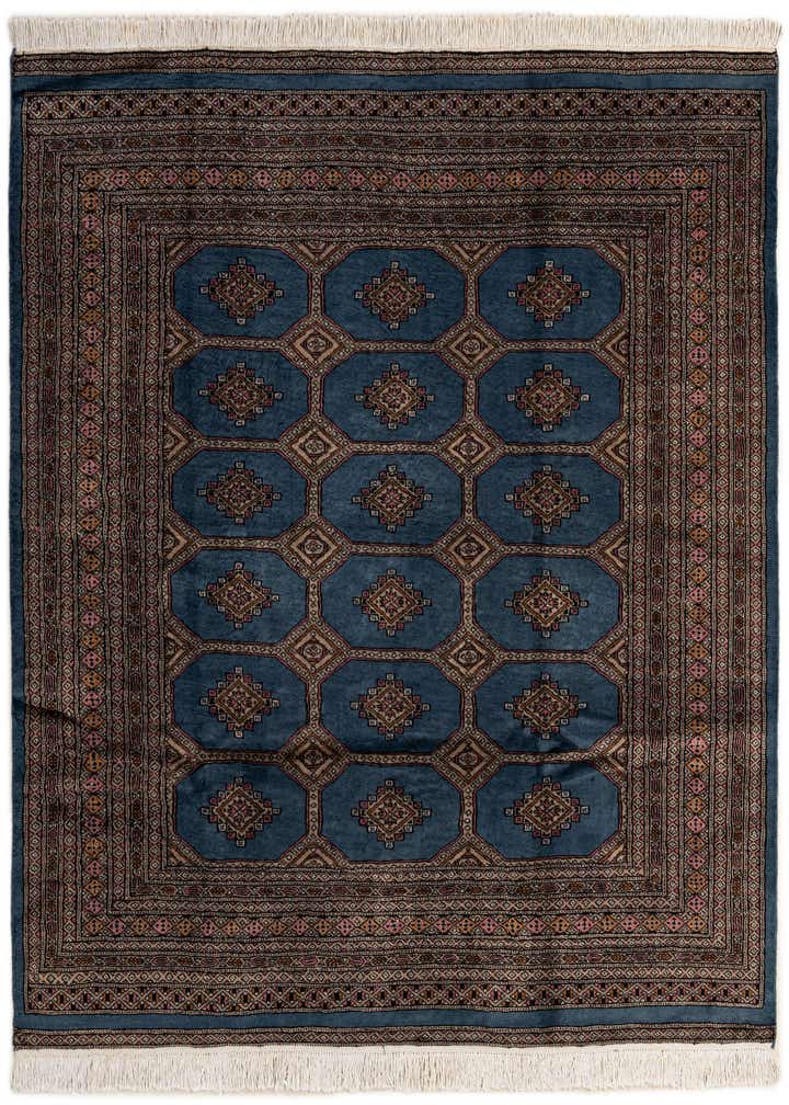 5' 10 x 6' 2 Hand Knotted Bokhara Oriental Wool Square Rug