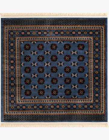 Blue Bokhara Square Rug