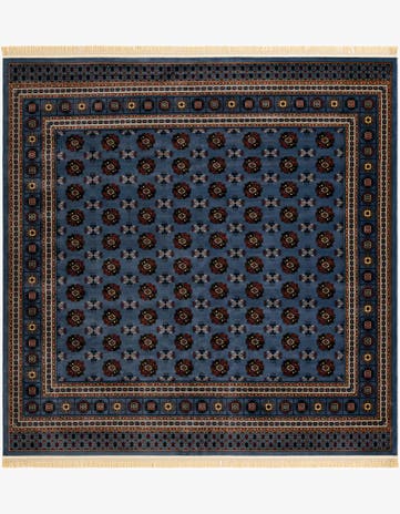 Blue Bokhara Square Rug