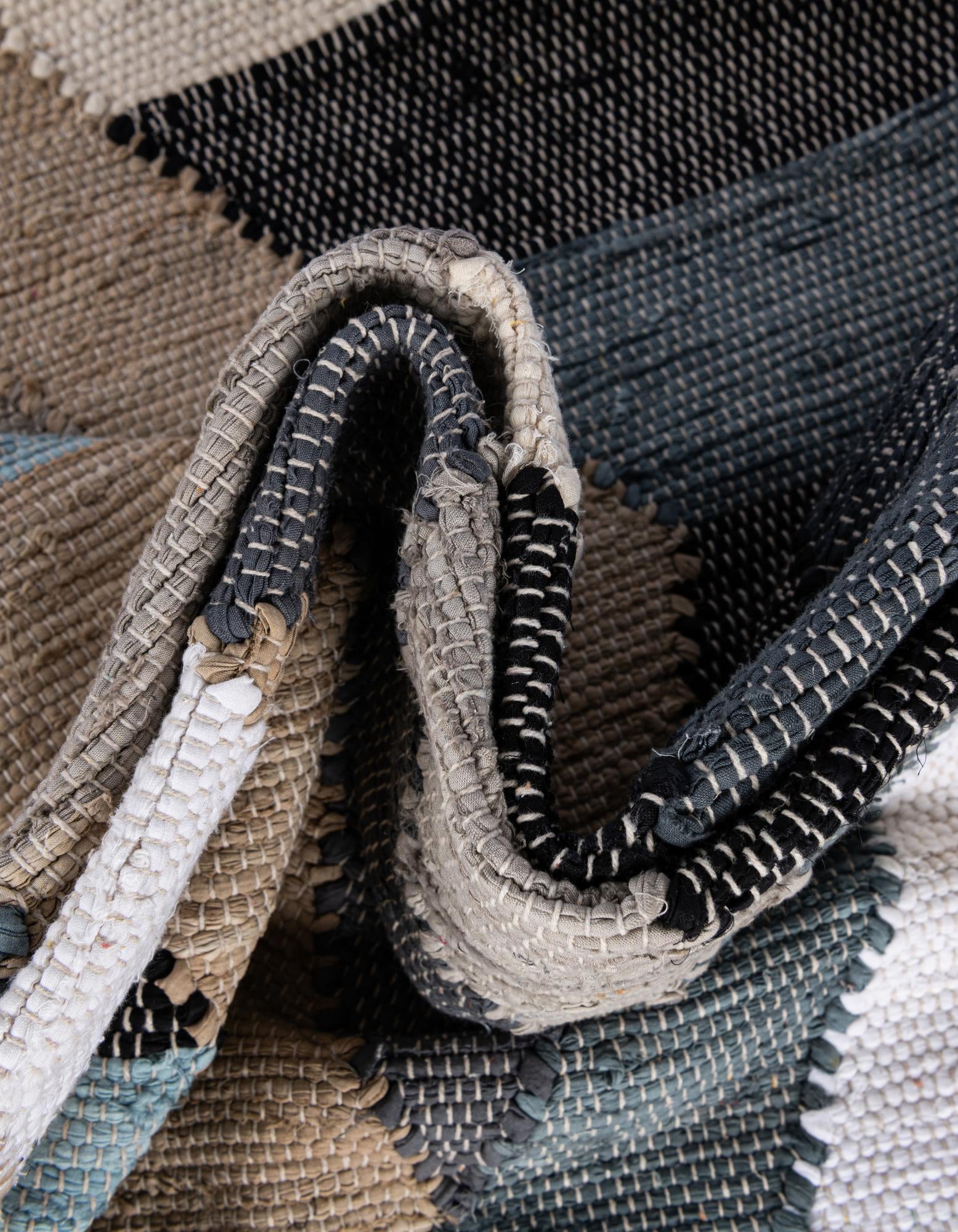7' 10 x 7' 10 Hand Braided Chindi Cotton Square Rug