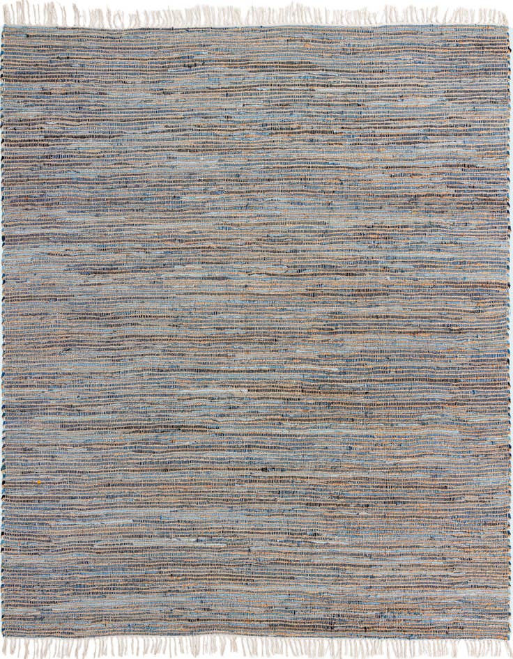 Detail image of 10' x 10' Hand Woven Chindi Jute Square Rug