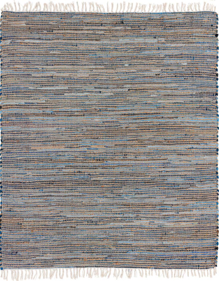 Detail image of 7' 1 x 7' 1 Hand Woven Chindi Jute Square Rug
