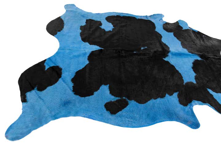 6' x 6' 2 Cowhide Leather Square Rug