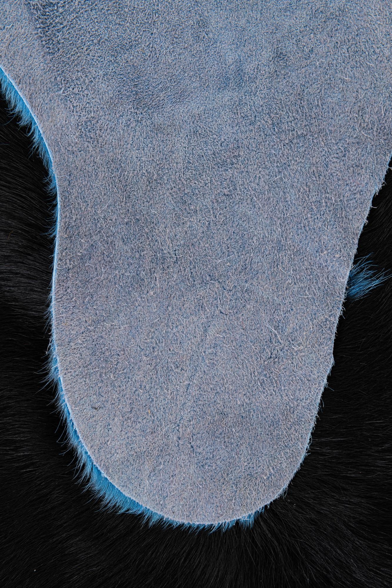 6' x 6' 2 Cowhide Leather Square Rug