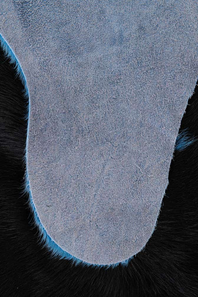 6' x 6' 2 Cowhide Leather Square Rug