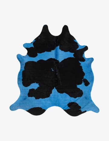 6' x 6' 2 Cowhide Leather Square Rug