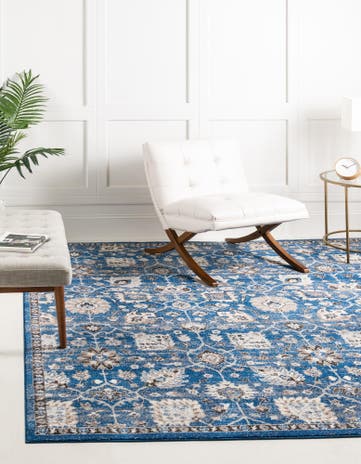 Blue Heritage Square Rug