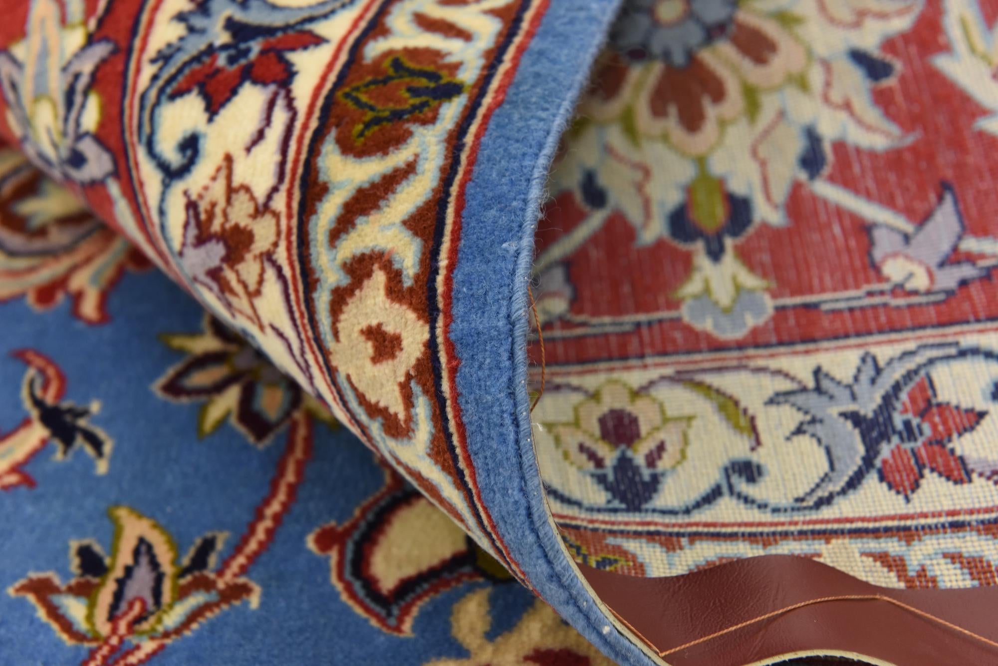 6' 8 x 6' 9 Hand Knotted Isfahan Persian Square Rug