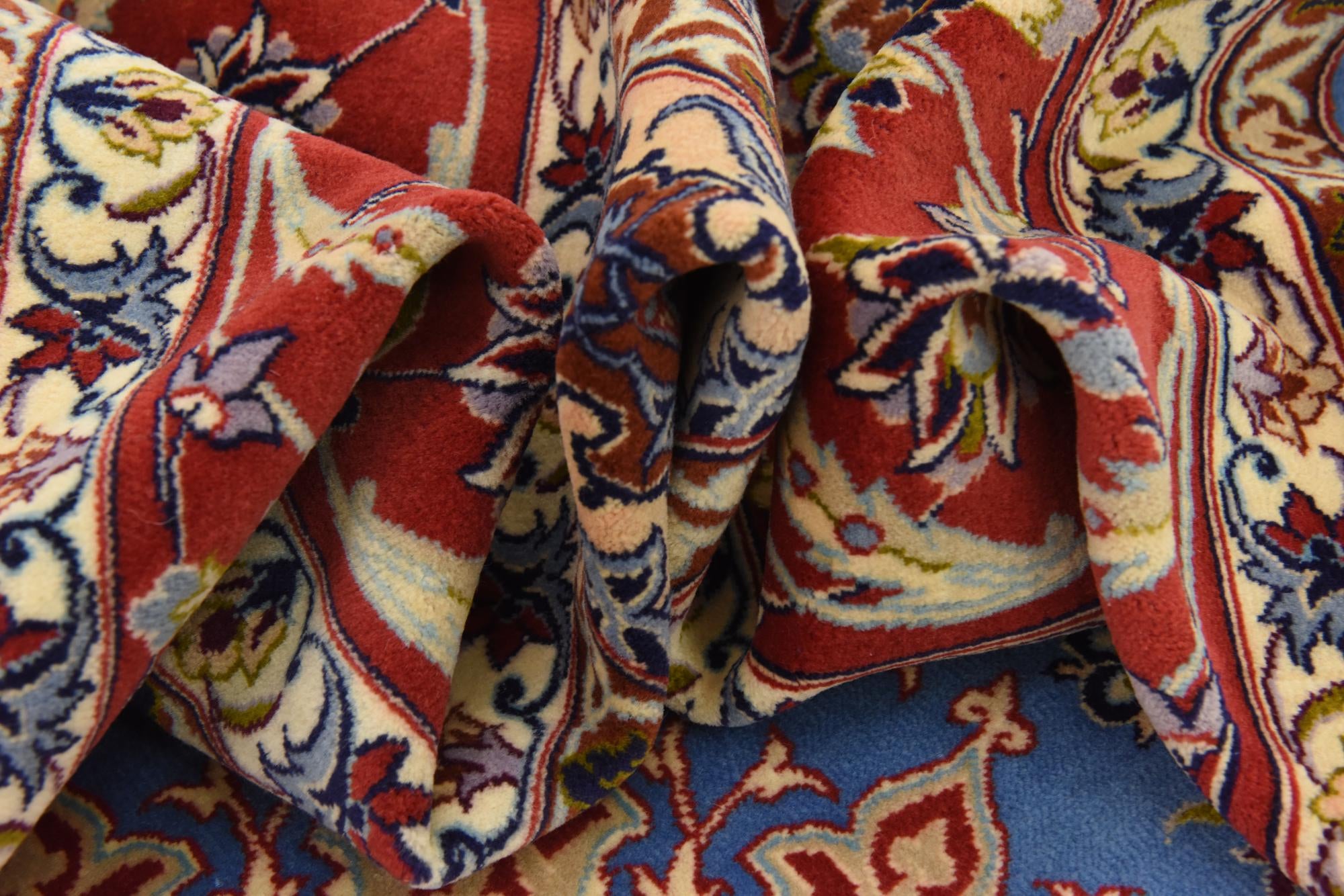6' 8 x 6' 9 Hand Knotted Isfahan Persian Square Rug