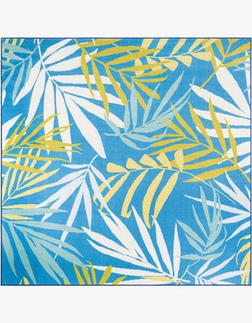 Blue Easy-Clean Jill Zarin Caribbean Indoor / Outdoor Square Rug