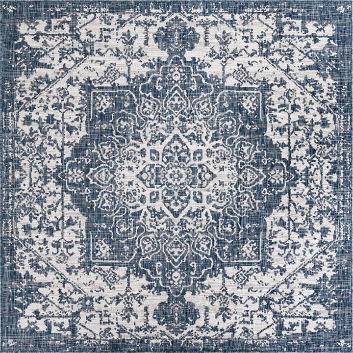 7' 10 x 7' 10 Easy-Clean Jill Zarin Dubai Indoor / Outdoor Square Rug