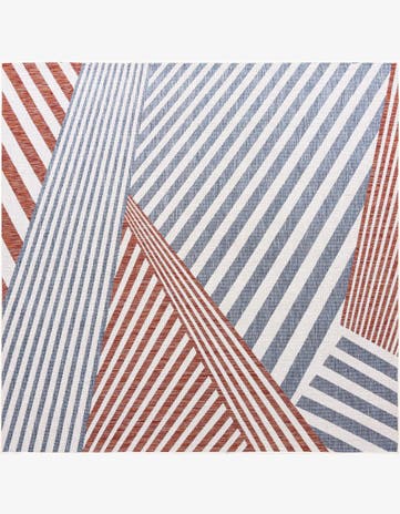 Blue Easy-Clean Jill Zarin Indoor / Outdoor Square Rug