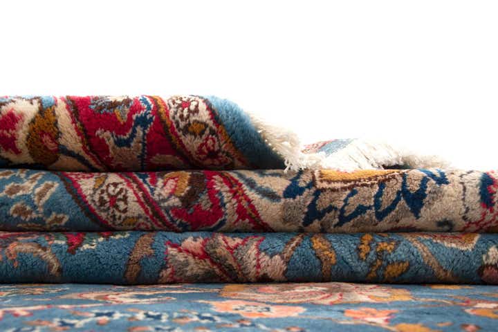 9' 9 x 10' 5 Hand Knotted Kashan Persian Wool Square Rug