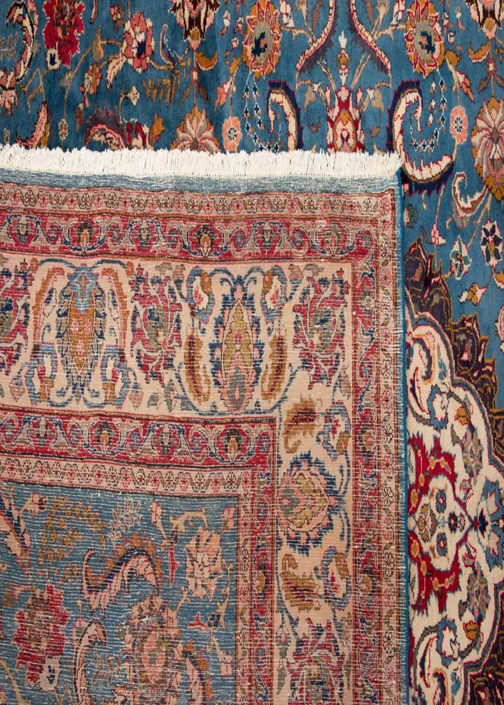 9' 9 x 10' 5 Hand Knotted Kashan Persian Wool Square Rug