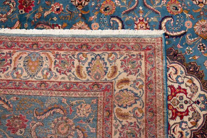 9' 9 x 10' 5 Hand Knotted Kashan Persian Wool Square Rug