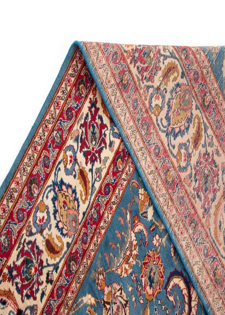 9' 9 x 10' 5 Hand Knotted Kashan Persian Wool Square Rug
