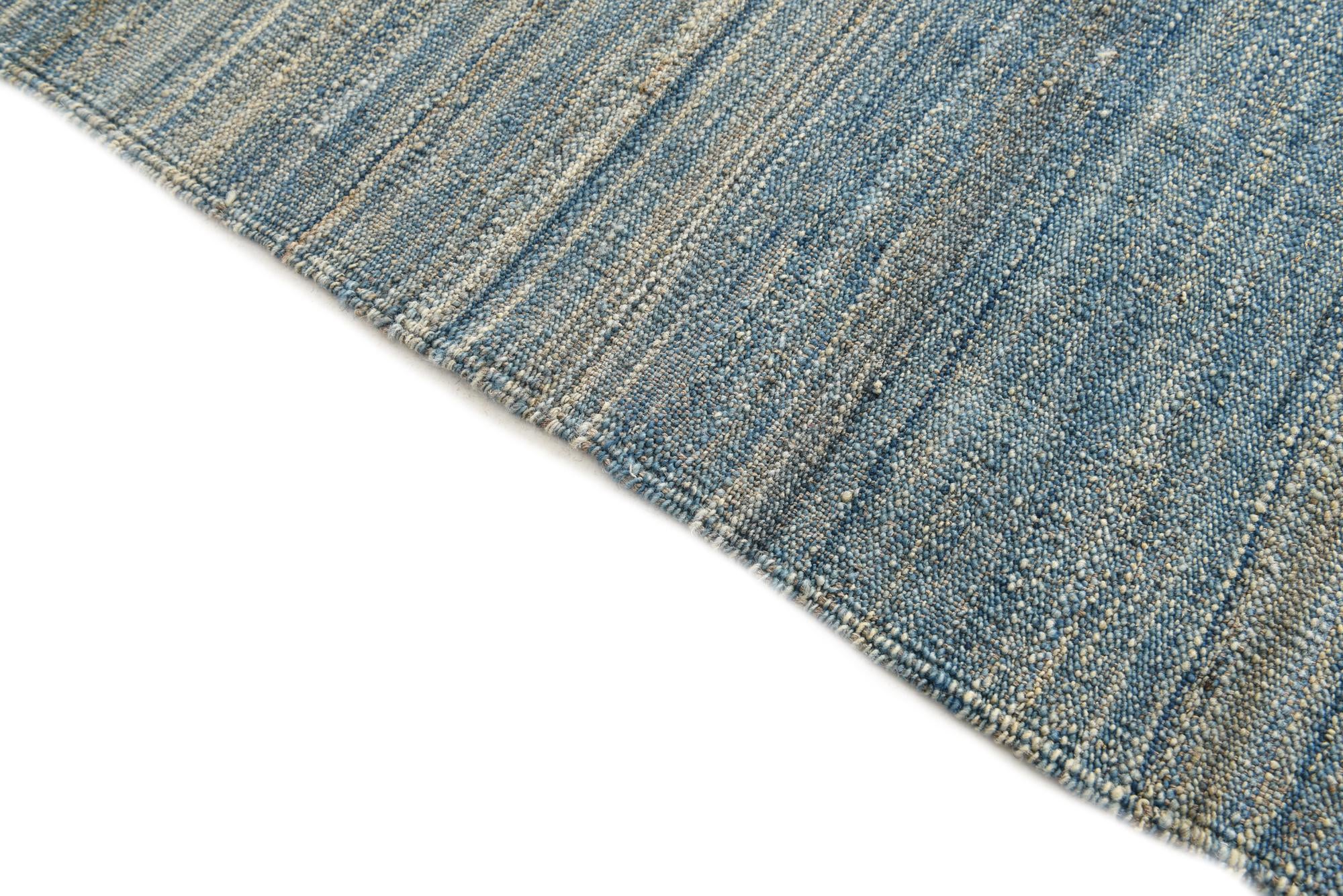 9' 2 x 9' 7 Hand Woven Kilim Modern Wool Square Rug