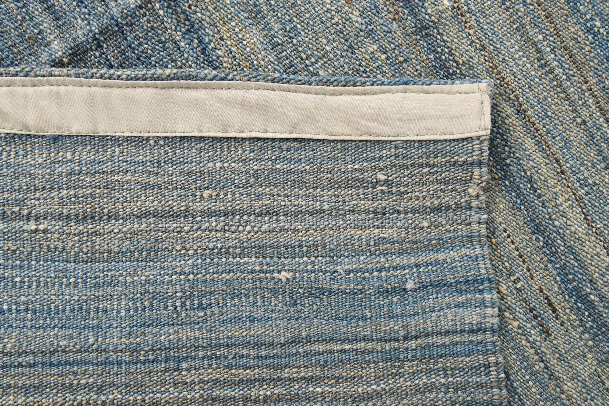 9' 2 x 9' 7 Hand Woven Kilim Modern Wool Square Rug