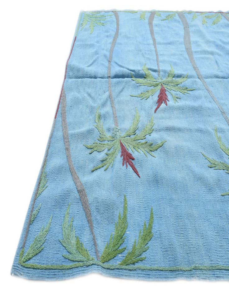 Detail image of 4' 11 x 5' 10  Hand Woven Kilim Suzani Wool Square Rug