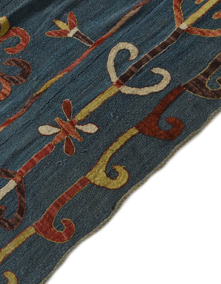 Detail image of 6' 6 x 6' 8 Hand Woven Kilim Suzani Wool Square Rug