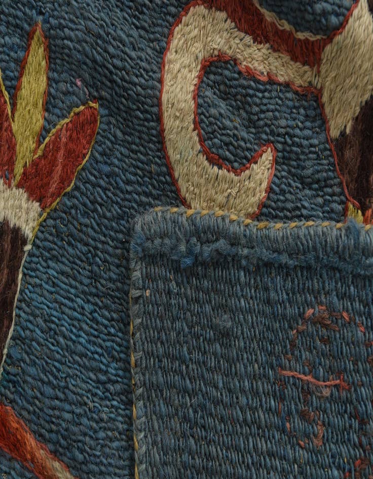 Detail image of 6' 6 x 6' 8 Hand Woven Kilim Suzani Wool Square Rug