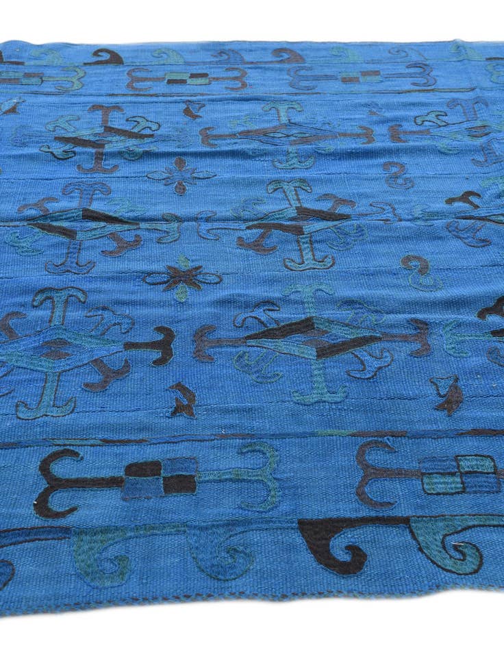 Detail image of 5' 9 x 6' 9  Hand Woven Kilim Suzani Wool Square Rug