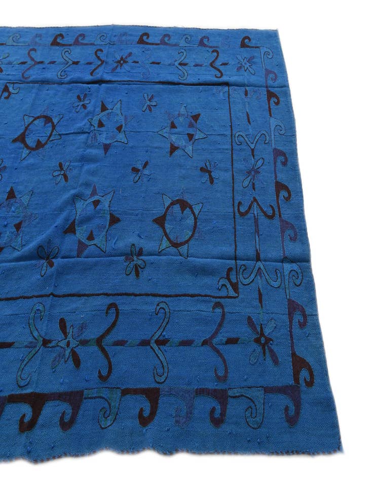 Detail image of 6' x 7' 3  Hand Woven Kilim Suzani Wool Square Rug