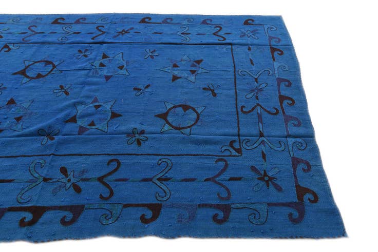 Detail image of 6' x 7' 3 Hand Woven Kilim Suzani Wool Square Rug