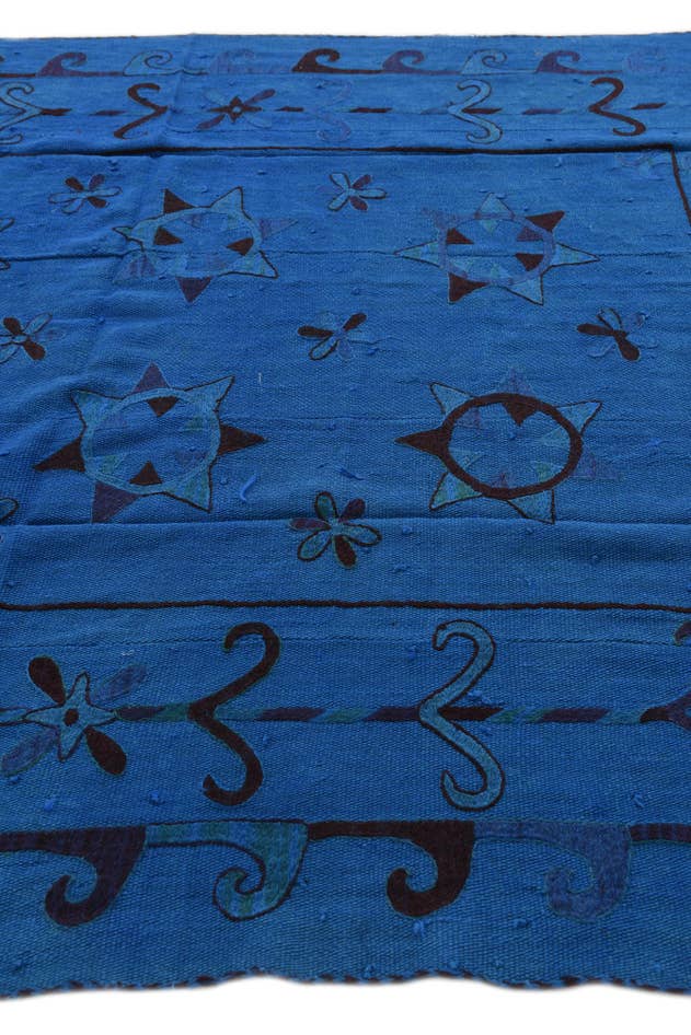 Detail image of 6' x 7' 3 Hand Woven Kilim Suzani Wool Square Rug