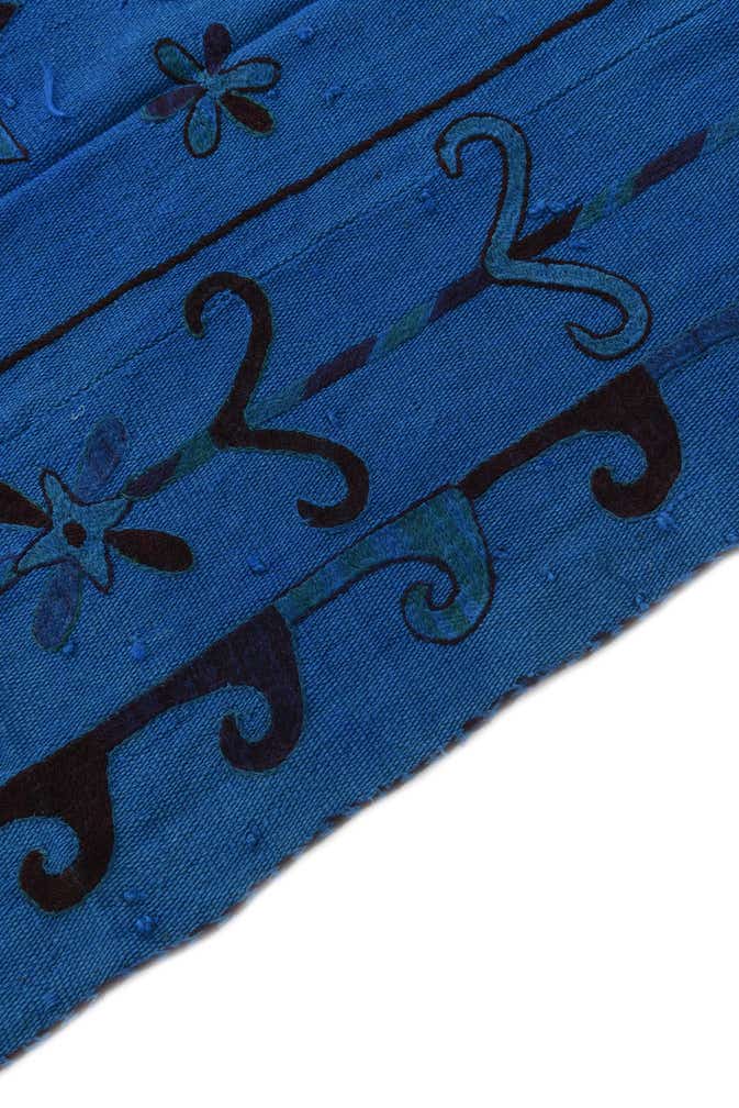 6' x 7' 3 Hand Woven Kilim Suzani Wool Square Rug