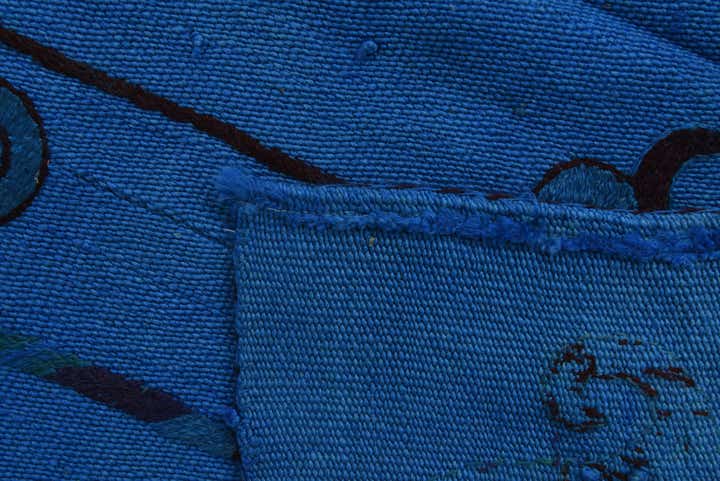 6' x 7' 3 Hand Woven Kilim Suzani Wool Square Rug