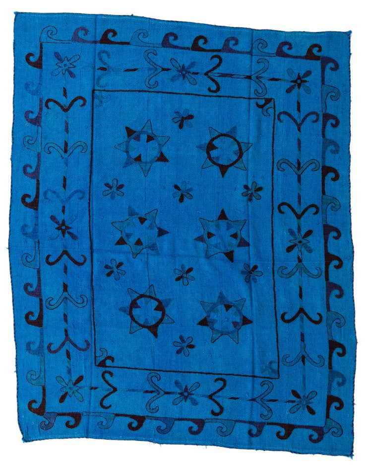 Detail image of 6' x 7' 3 Hand Woven Kilim Suzani Wool Square Rug