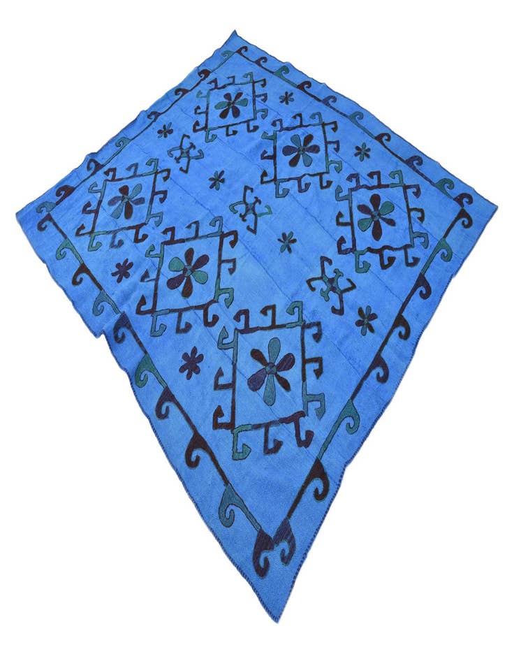 Detail image of 6' x 6' 9  Hand Woven Kilim Suzani Wool Square Rug