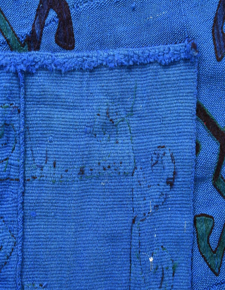 Detail image of 6' x 6' 9  Hand Woven Kilim Suzani Wool Square Rug