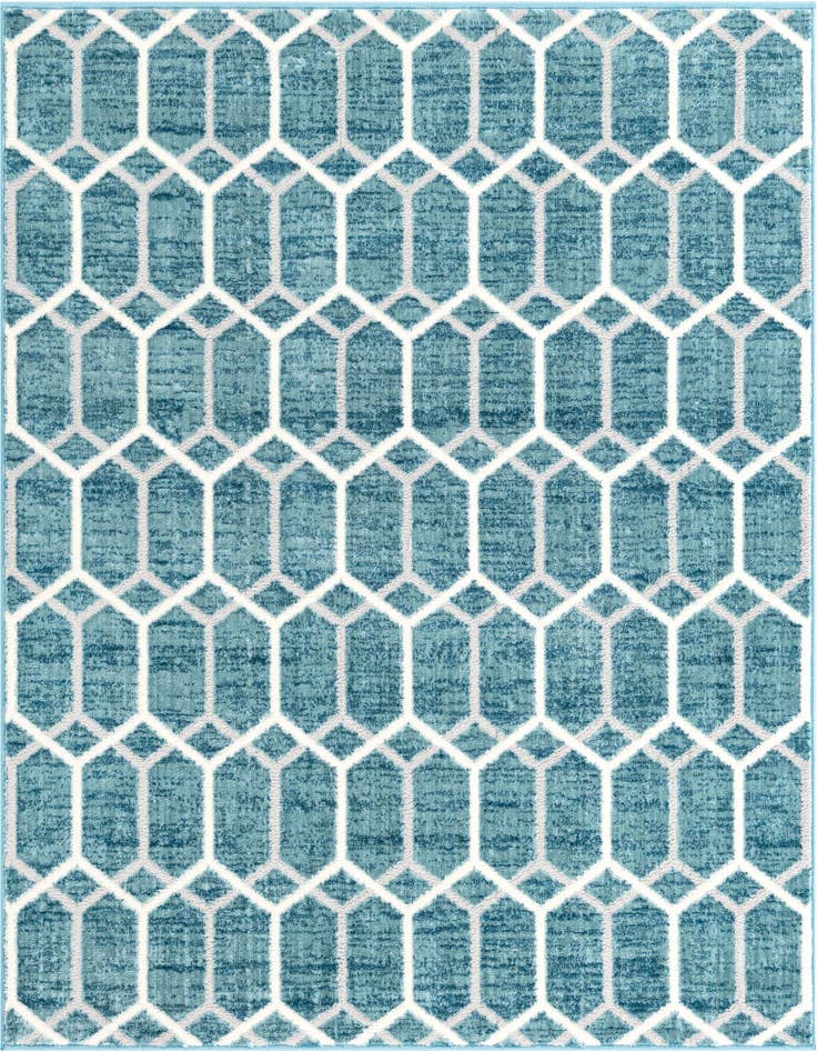 Detail image of 5' 3 x 5' 3 Lattice Trellis Square Rug